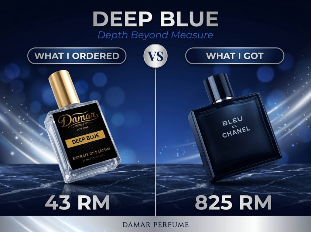 Deep Blue by Damar Perfume 30ml Extrait de Parfum — best Bleu de Chanel alternative Malaysia