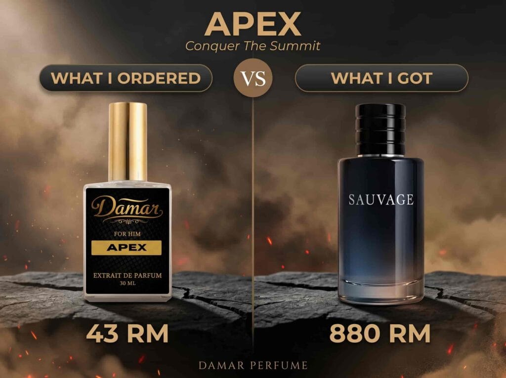 Best Dior Sauvage Alternatives , Dior Sauvage vs Apex by Damar — fragrance comparison showing concentration and longevity differences