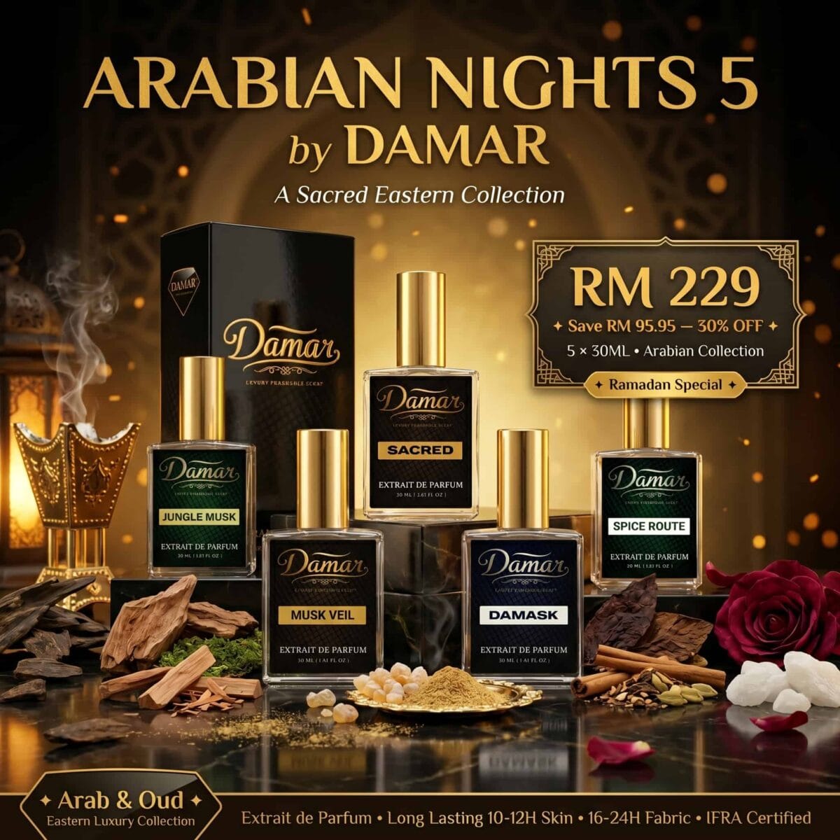 DAMAR Arabian Nights 5 oud perfume collection (2)
