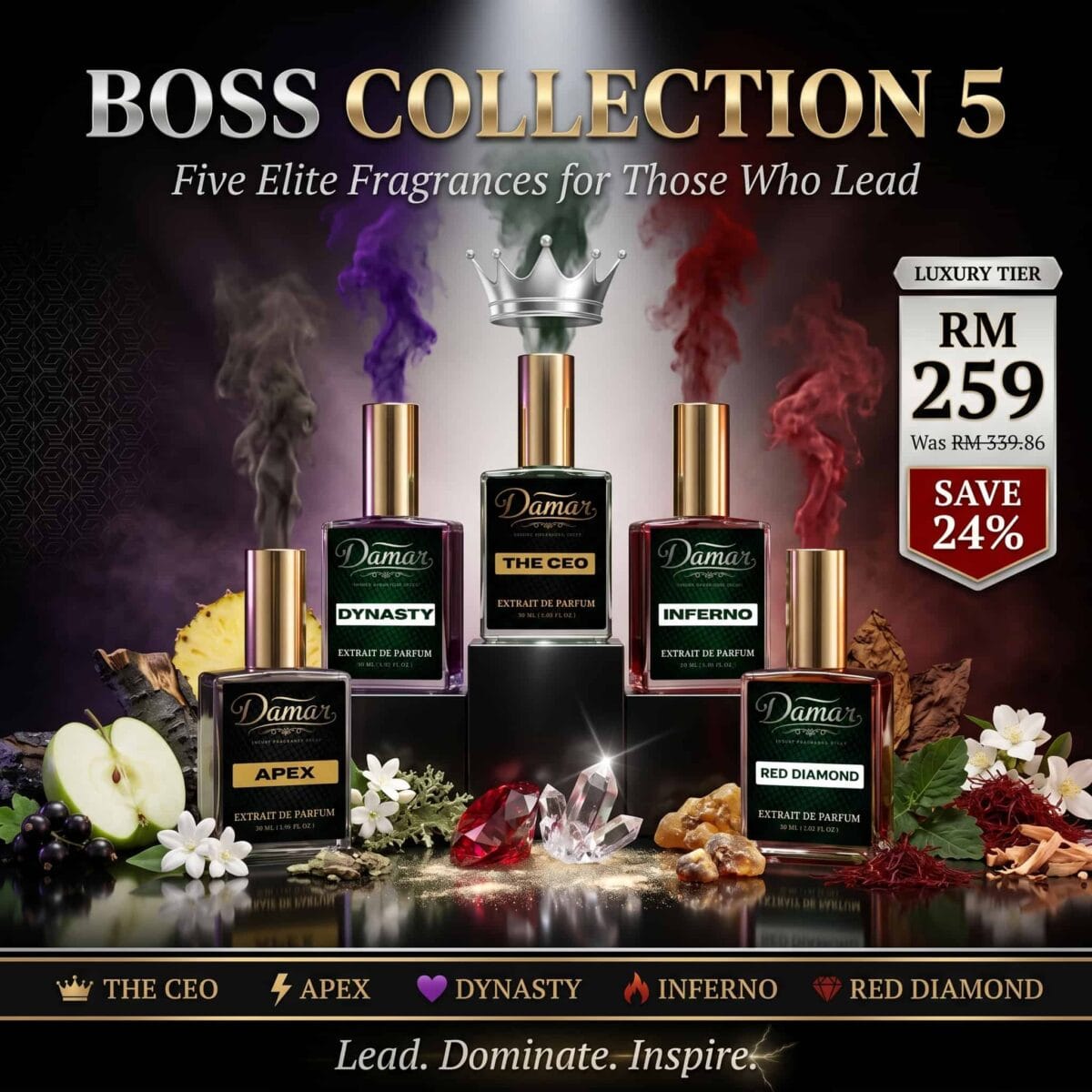 DAMAR Boss Collection 5 luxury perfume set men (1)