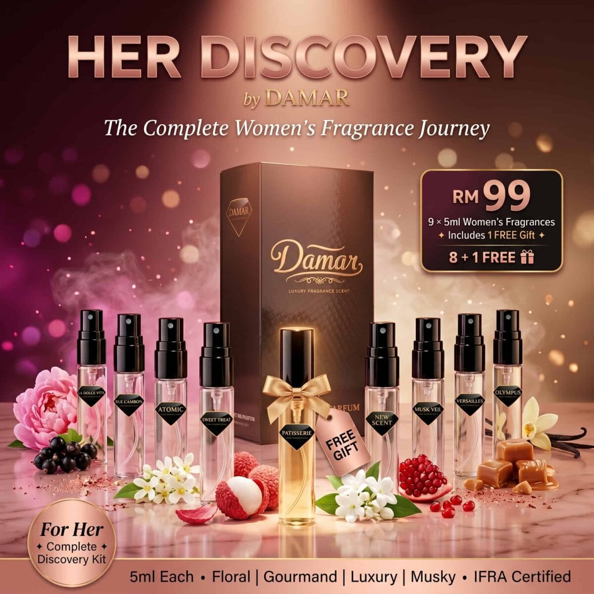 Damar Her Discovery women perfume sample set (1)
