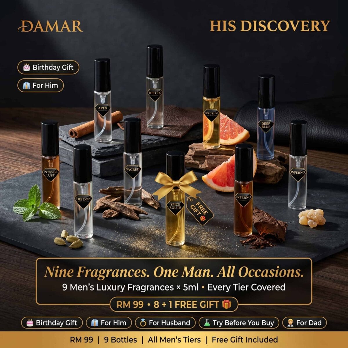 Damar mens fragrance discovery set (1)